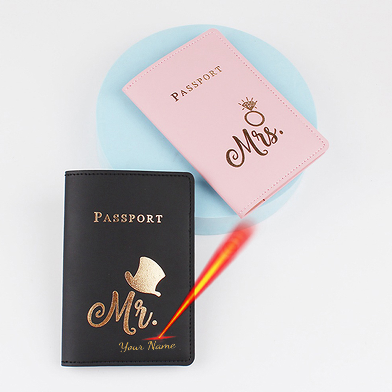 Passport Holder Rfid - Customize Name Mr/Mrs Logo Passport Cover