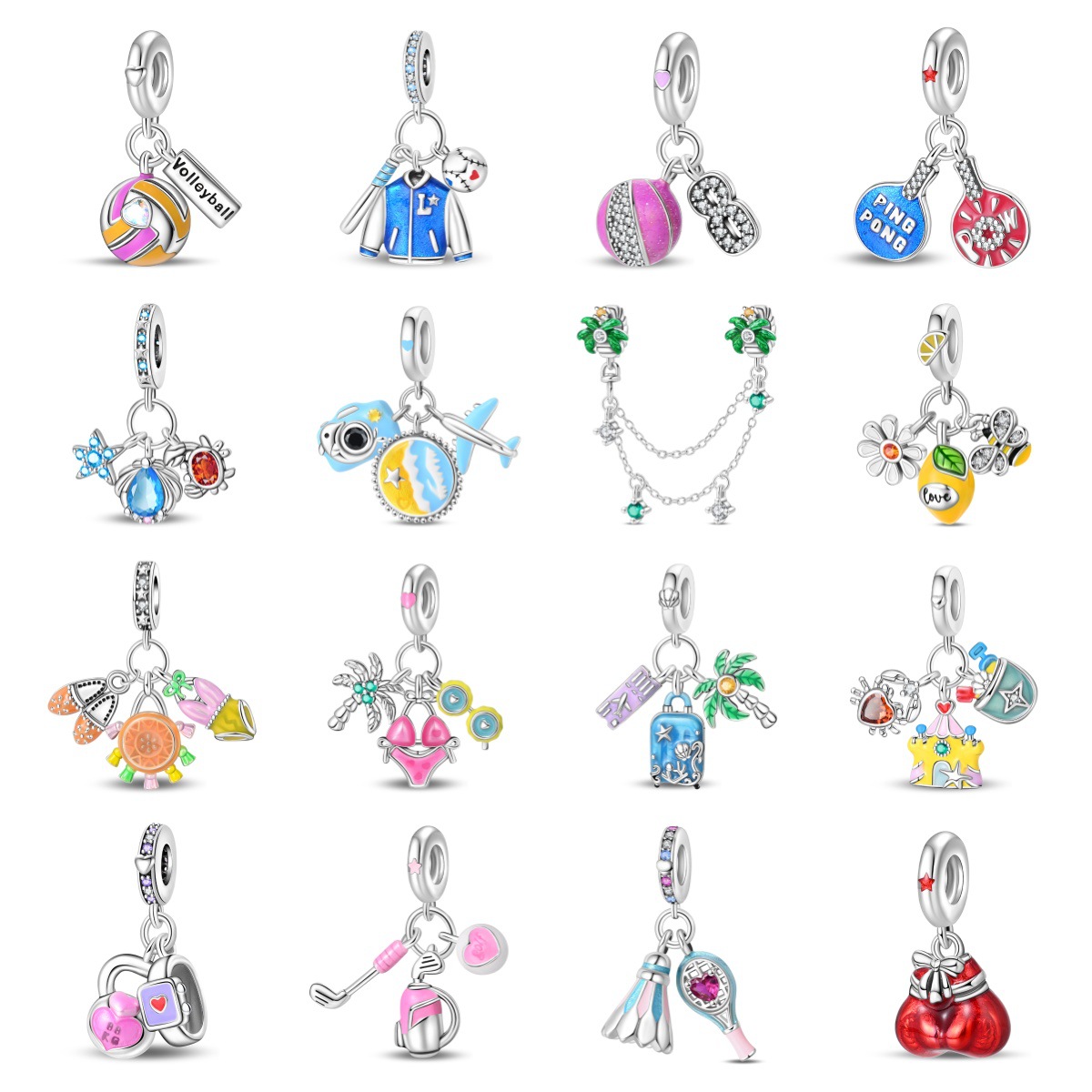 Travel Accessories Gifts For Women - Original Charms Silver Plated Beads Fit