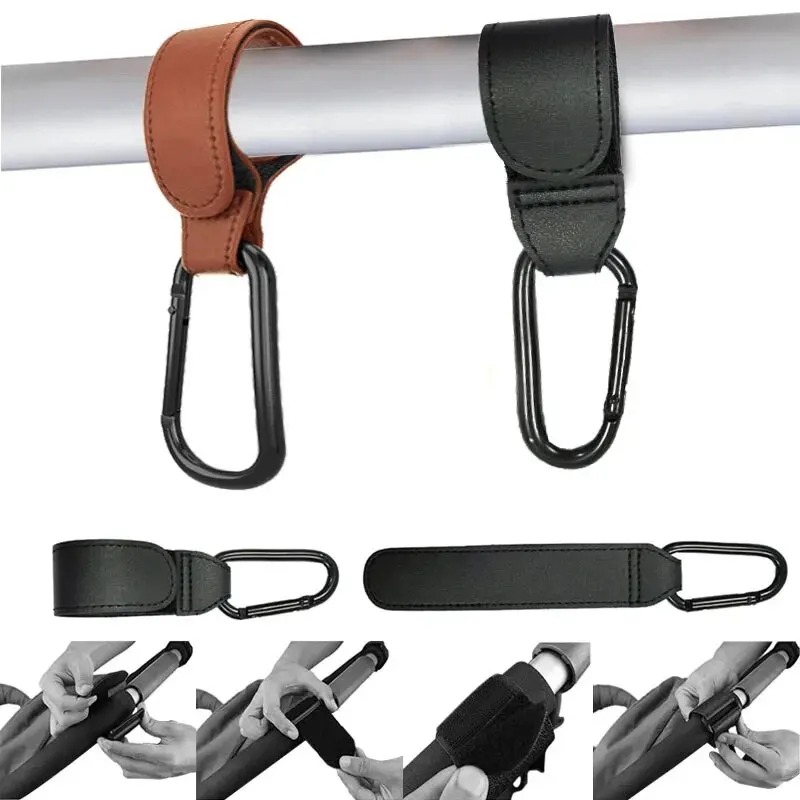 Travel Accessories For Baby - 2Pcs Leather Cart Hooks Baby Stroller