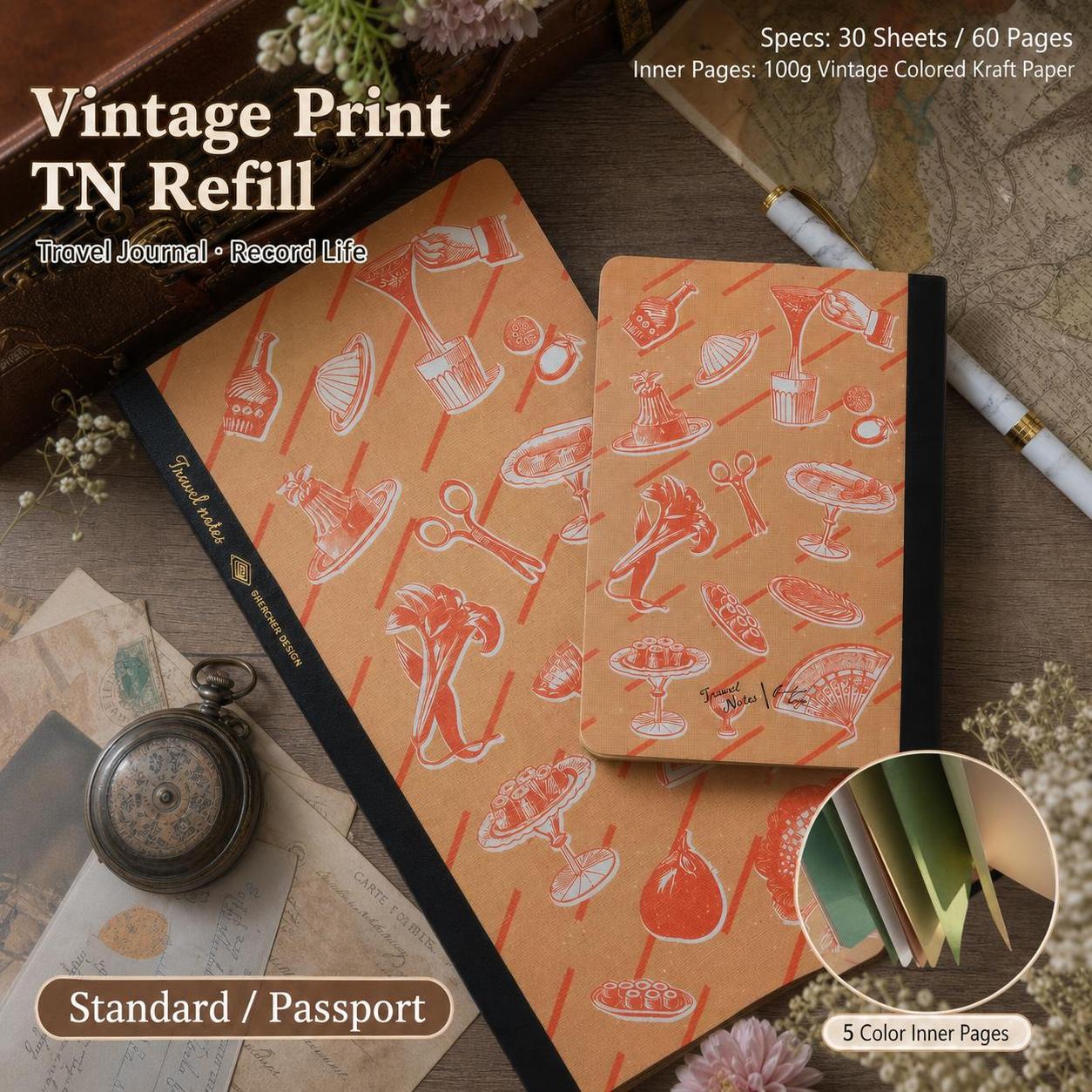 Retro Travelers Notebook Color - Travel Notebook Journal recension och pris