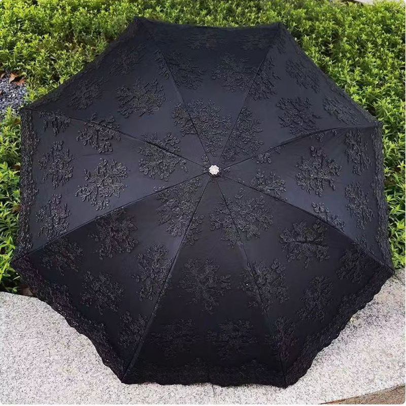 2 3 Fold Luxury Women Lace Umb - Travel Umbrella Compact recension och pris