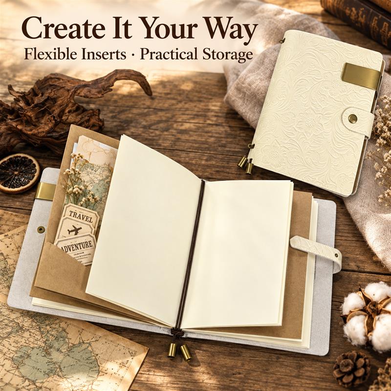 Top Grain Leather A6 Printed T - Travel Notebook Journal recension och pris
