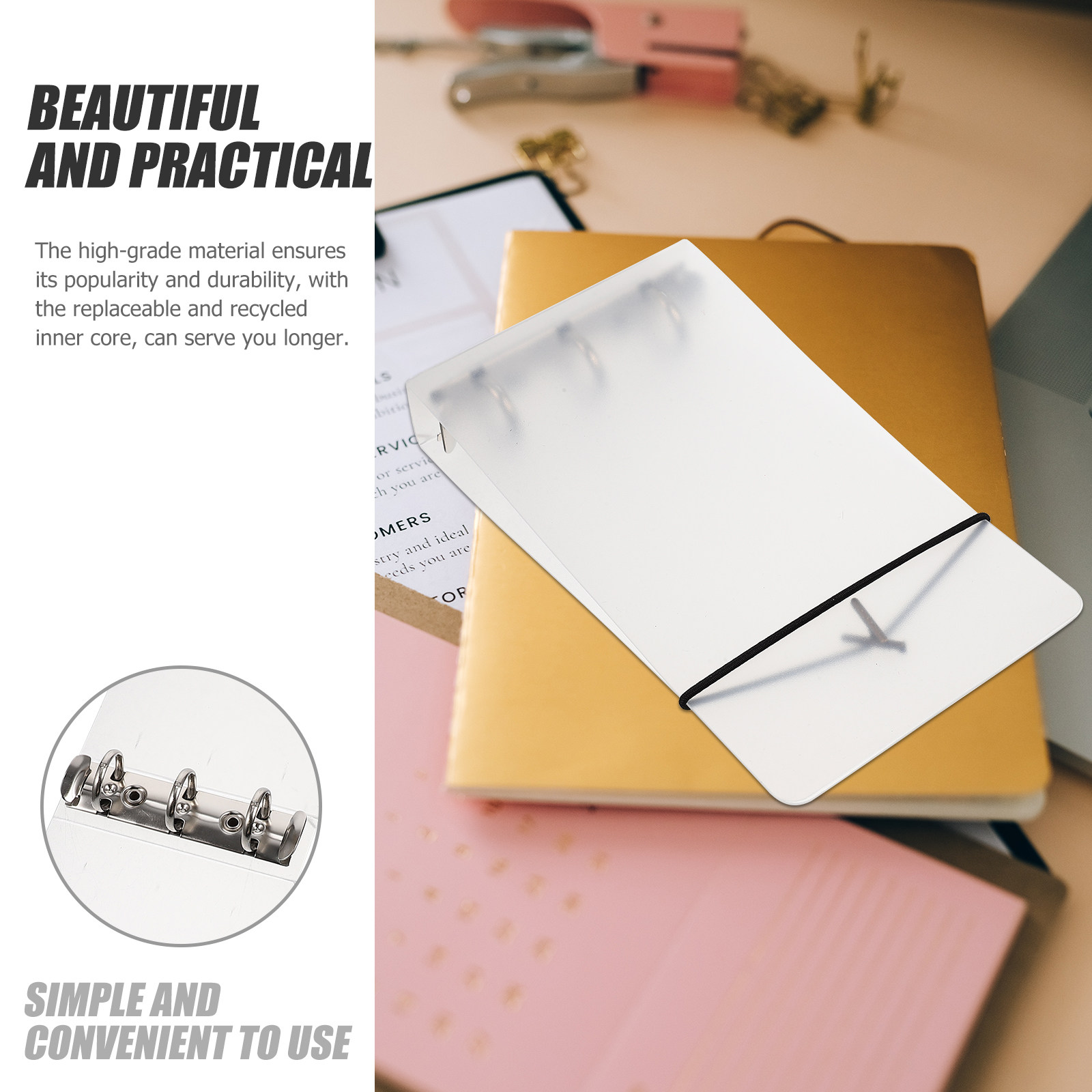 3Pcs Clear Notebook Binder wit - Travel Notebook Journal recension och pris