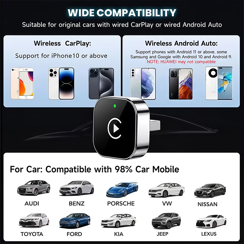 2-in-1 Wireless CarPlay Adapte - Travel Plug Type C recension och pris