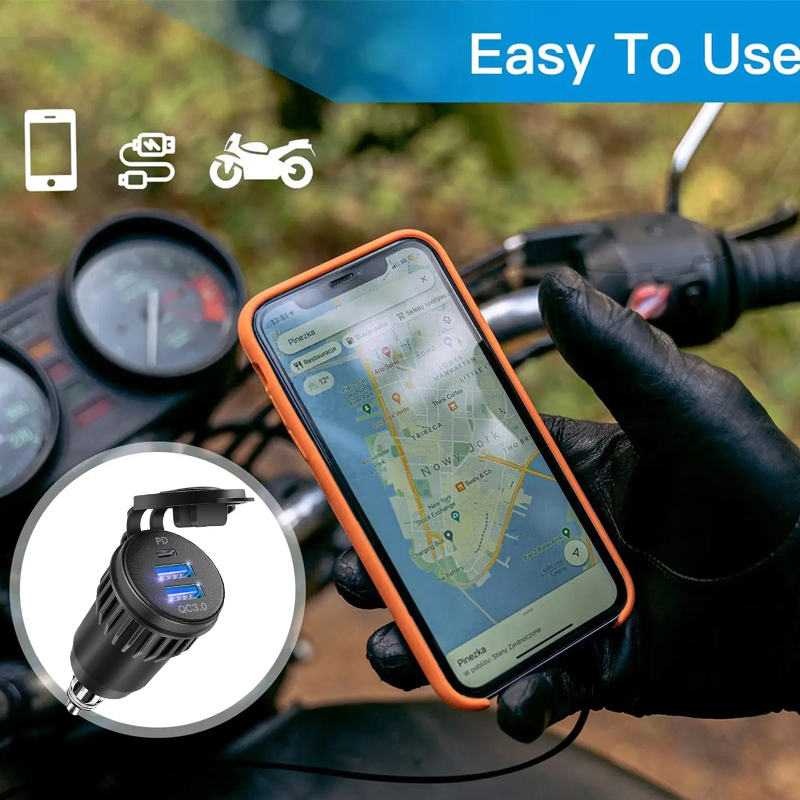 Motorcycle Waterproof Charger  - Travel Plug Type C recension och pris