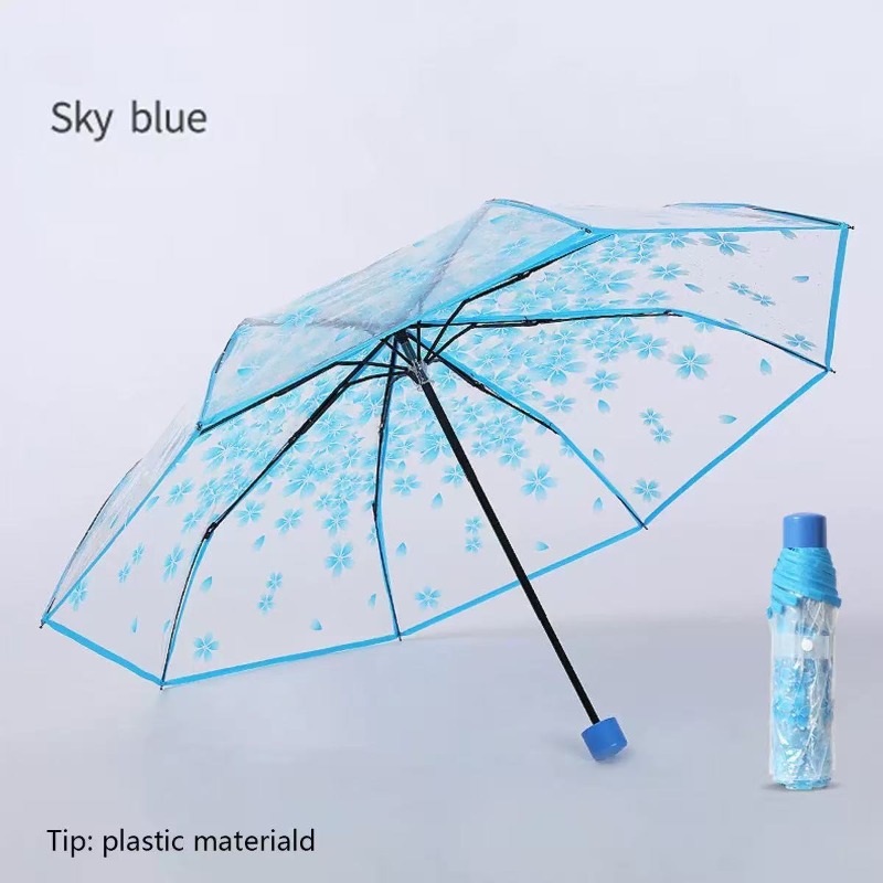 Portable Transparent Sakura Cl - Travel Umbrella Compact recension och pris