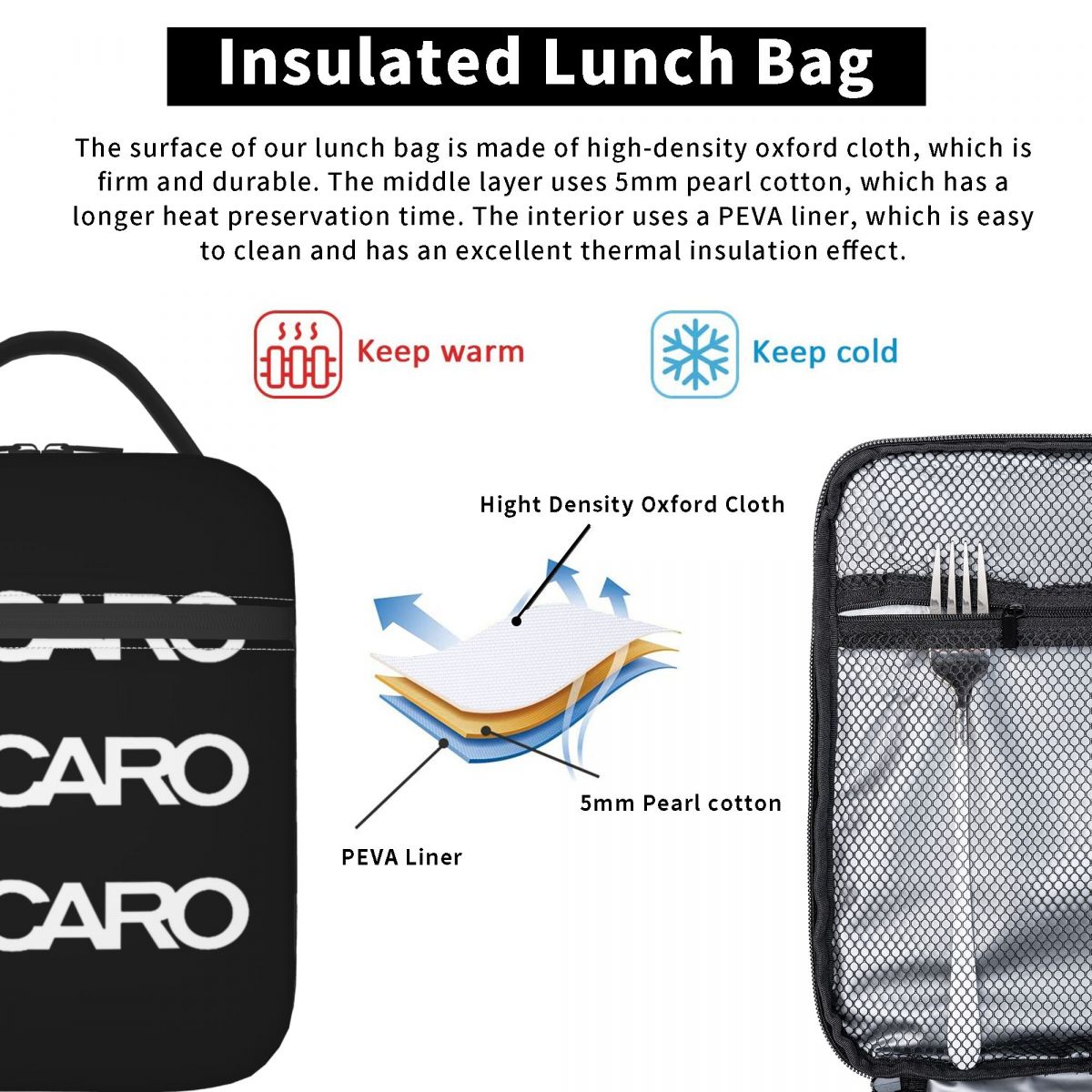 Custom R-Recaros Logo Insulate - Travel Accessories Bag For Women recension och pris