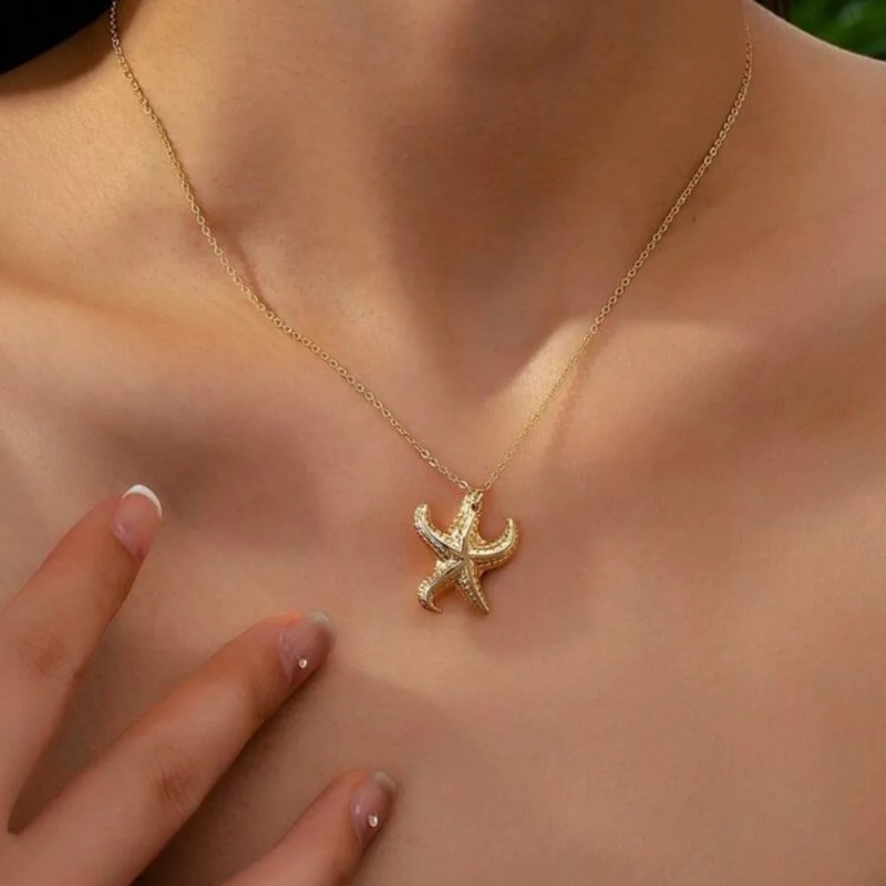 Bohemian Gold Starfish Pendant - Travel Accessories Gifts For Women recension och pris