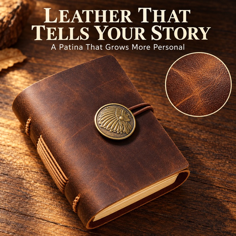 Mini Handmade Leather Traveler - Travel Notebook Journal recension och pris