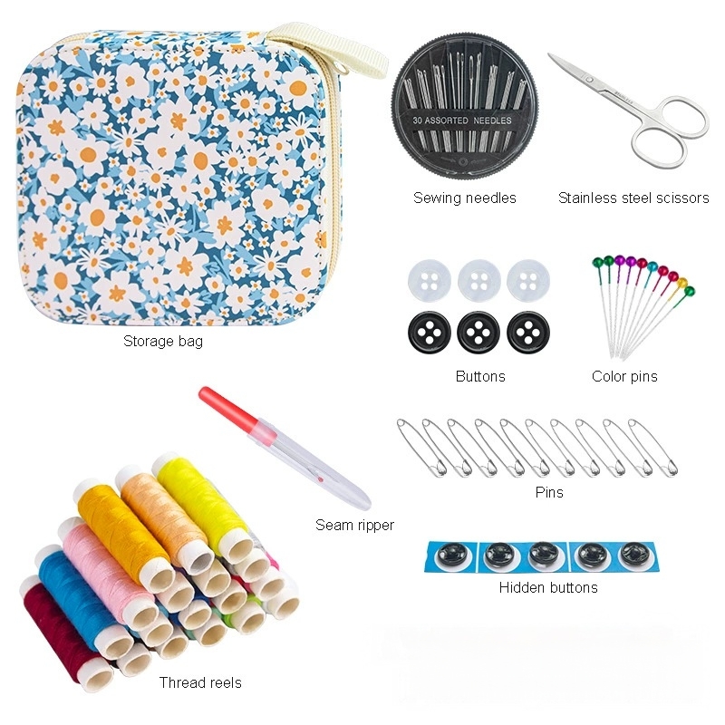 Mini Floral Sewing Kit Portabl - Travel Accessories To Sew recension och pris