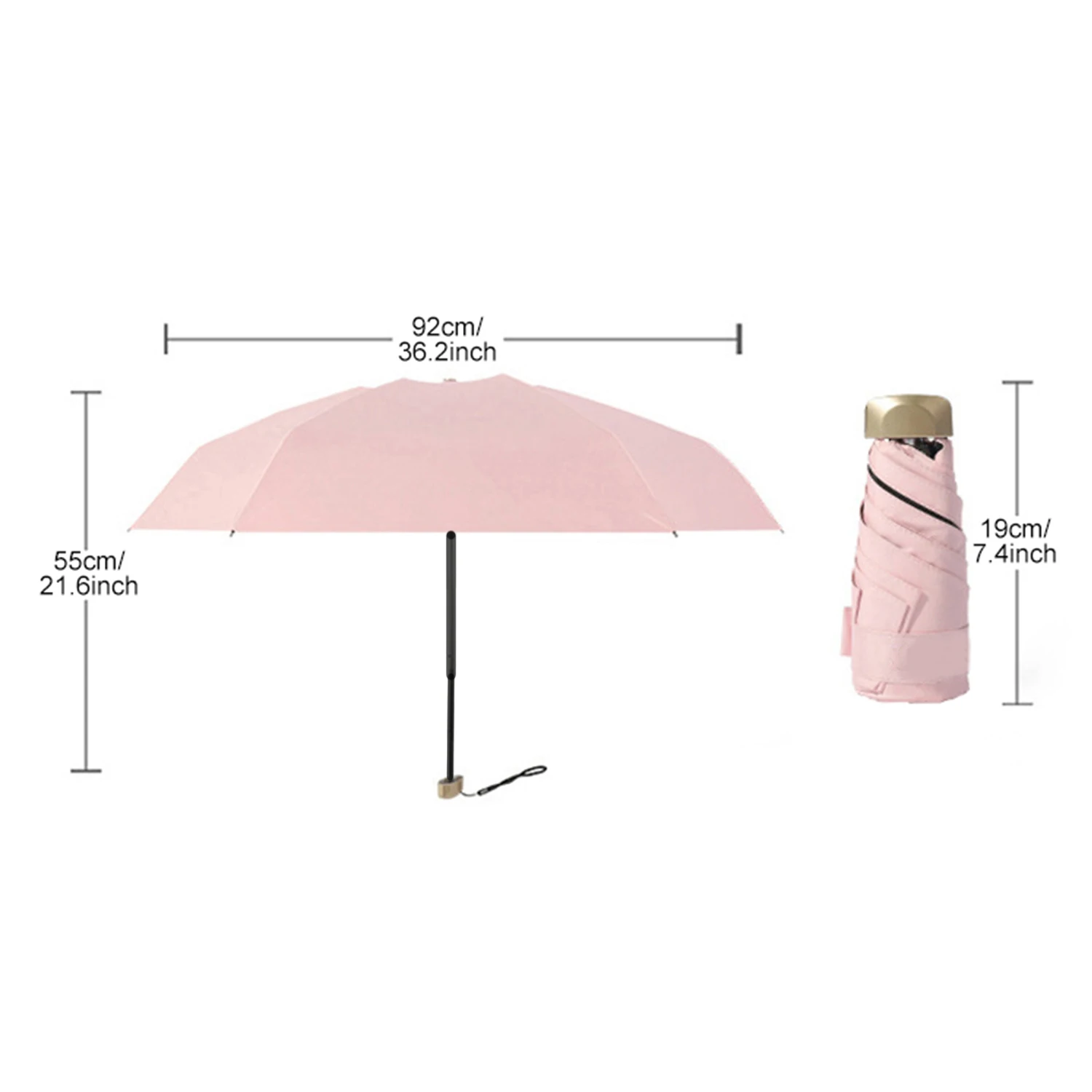 Compact Folding Umbrella, Fash - Travel Umbrella Compact recension och pris
