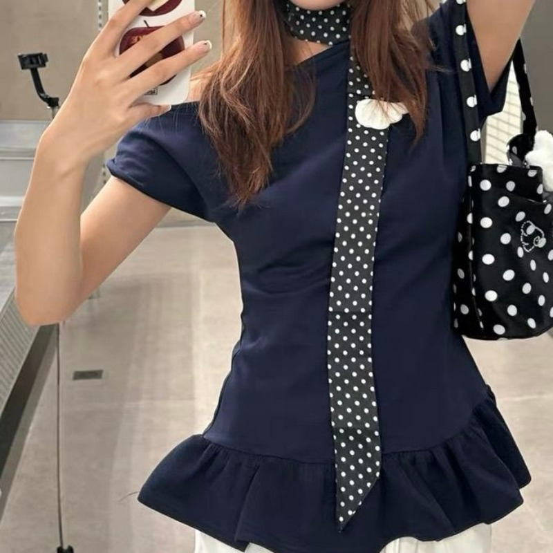 Polka Dot Black Scarf Women Ko - Travel Accessories Bag For Women recension och pris