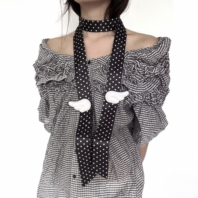Polka Dot Black Scarf Women Ko - Travel Accessories Bag For Women recension och pris