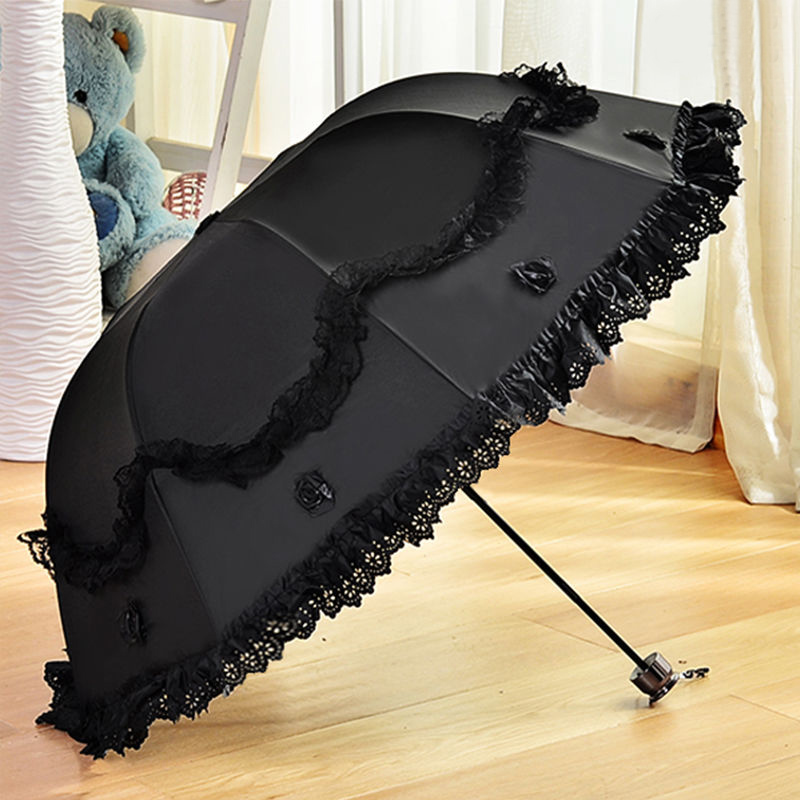 Women Strong Windproof Flower  - Travel Umbrella Compact recension och pris