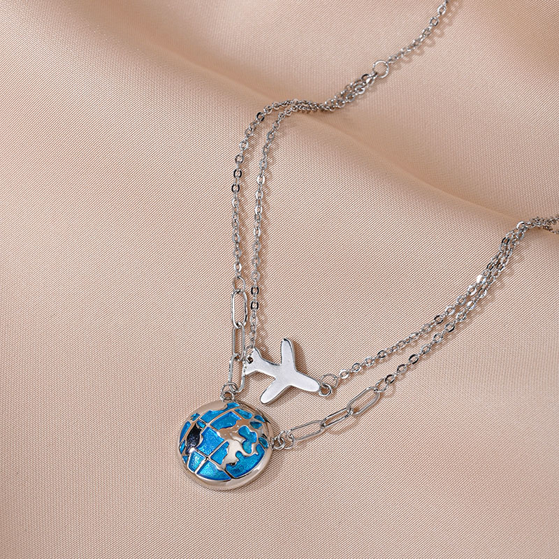 Fashion Double Chain Globe Air - Travel Accessories Gifts For Women recension och pris