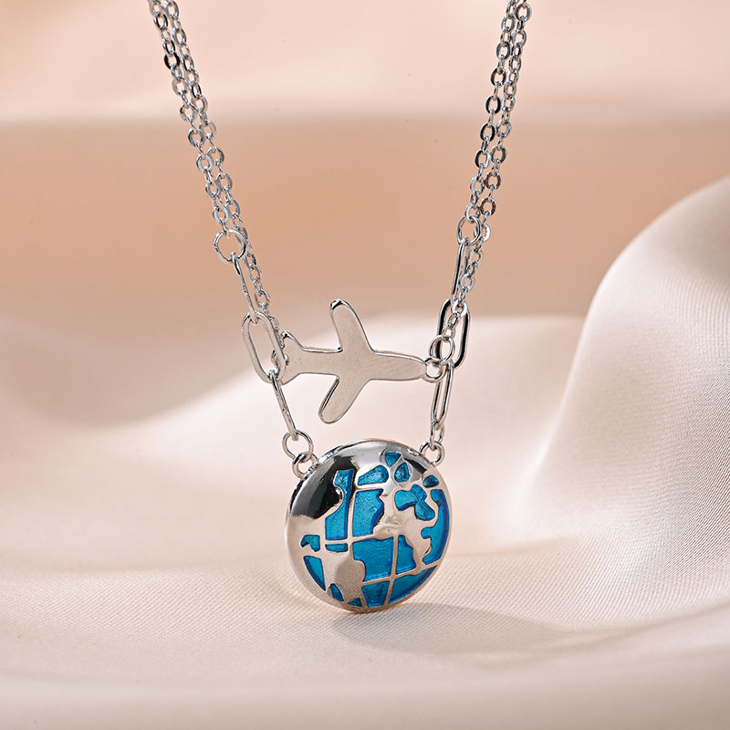 Fashion Double Chain Globe Air - Travel Accessories Gifts For Women recension och pris