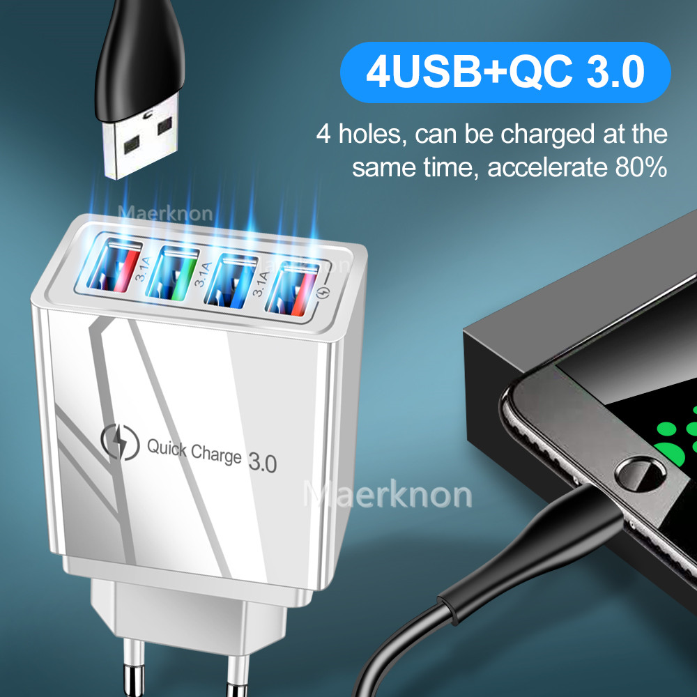 4 USB Fast Charging Head EU/US - Travel Accessories Inc recension och pris