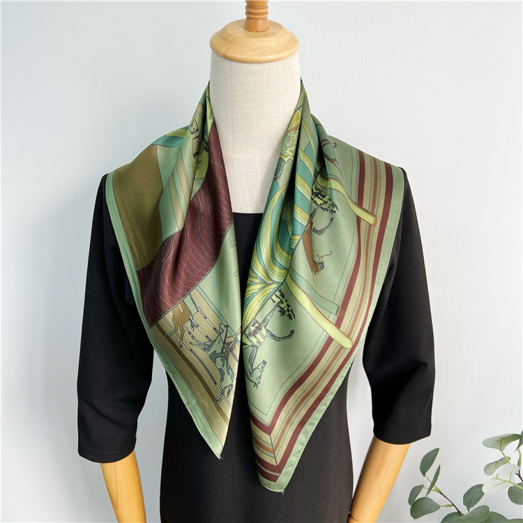 65CM Green Silk Scarf Luxury D - Travel Accessories Bag For Women recension och pris