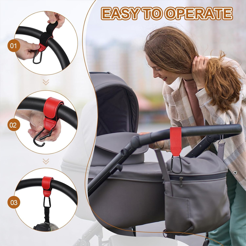 2Pcs Leather Cart Hooks Baby S - Travel Accessories For 4 Year Old recension och pris