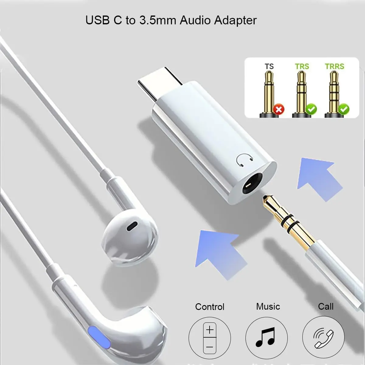 USB C to 3.5mm Earphone Adapte - Travel Plug Type C recension och pris