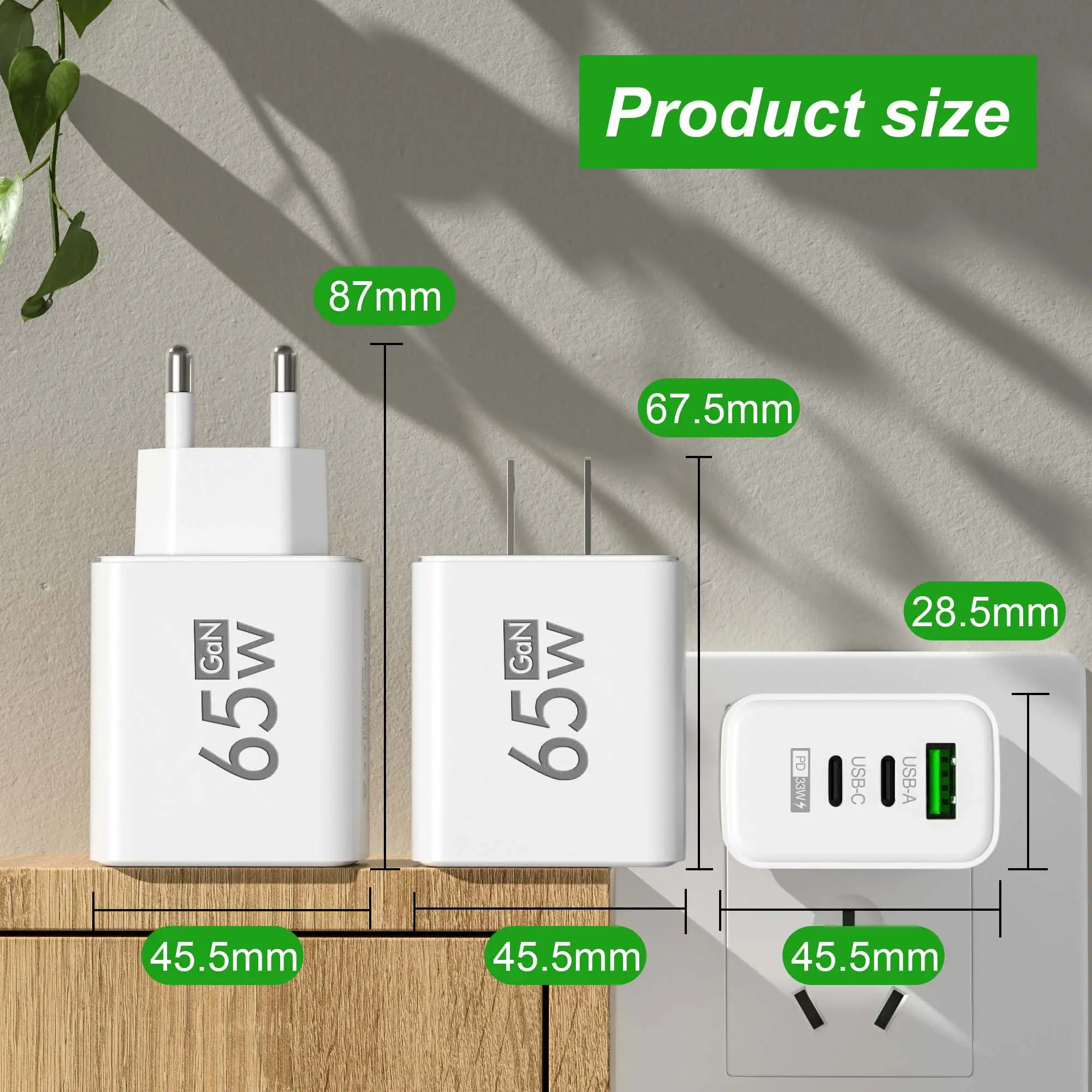 Foldable 65W GaN 3‑Port USB‑C  - Travel Accessories Inc recension och pris