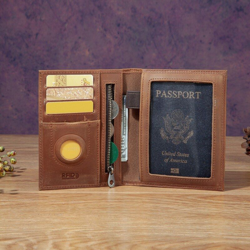 Fashionable Unisex Mad  Leathe - Passport Holder Rfid recension och pris